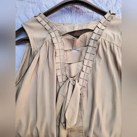 Catherine Malandrino fringe trim criss-cross tank top - Picture 5 of 8